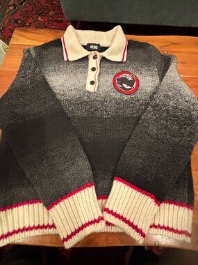 GCDS Polo Collar Embroidered Polo Sweater Top Small